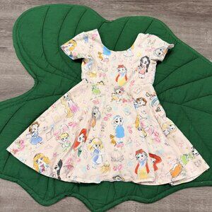 Raising Wilds Toddler 2T Baby Princess Sketchbook Short Sleeve Twirl Dress